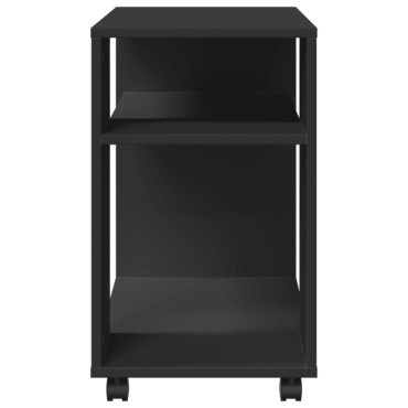 vidaXL Βοηθητικό Τραπέζι με Ρόδες Μαύρο 70x35x60cm Επεξ. Ξύλο 1 τεμ.