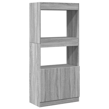 vidaXL Ντουλάπι Γκρι Sonoma 63x33x140cm από Επεξεργασμένο Ξύλο 1 τεμ.