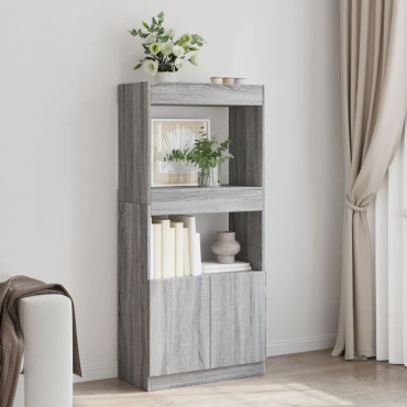 vidaXL Ντουλάπι Γκρι Sonoma 63x33x140cm από Επεξεργασμένο Ξύλο 1 τεμ.