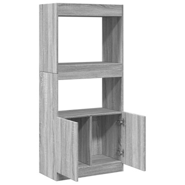 vidaXL Ντουλάπι Γκρι Sonoma 63x33x140cm από Επεξεργασμένο Ξύλο 1 τεμ.