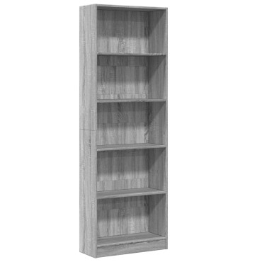 vidaXL Βιβλιοθήκη Γκρι Sonoma 60x24x176cm από Επεξεργασμένο Ξύλο 1 τεμ.