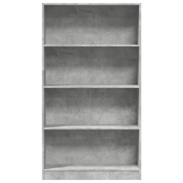 vidaXL Βιβλιοθήκη Γκρι Σκυροδέματος 80x24x143cm Επεξεργ. Ξύλο 1 τεμ.