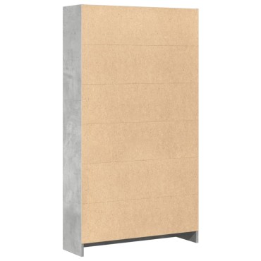 vidaXL Βιβλιοθήκη Γκρι Σκυροδέματος 80x24x143cm Επεξεργ. Ξύλο 1 τεμ.