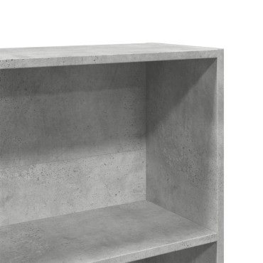 vidaXL Βιβλιοθήκη Γκρι Σκυροδέματος 80x24x143cm Επεξεργ. Ξύλο 1 τεμ.
