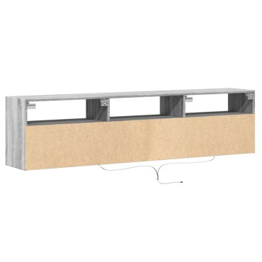 vidaXL Έπιπλο Τοίχου Τηλεόρασης με LED Γκρι Sonoma 180x31x45cm