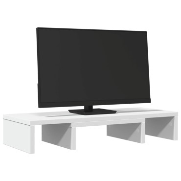 vidaXL Βάση Οθόνης Ρυθμιζόμενο Λευκό 60x24x10,5 εκ. από Επεξ. Ξύλο