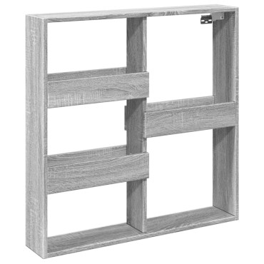 vidaXL Ντουλάπι Τοίχου Γκρι Sonoma 80x15x80cm Επεξεργασμένο Ξύλο 1 τεμ.