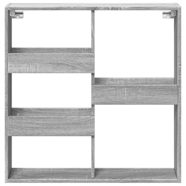 vidaXL Ντουλάπι Τοίχου Γκρι Sonoma 80x15x80cm Επεξεργασμένο Ξύλο 1 τεμ.