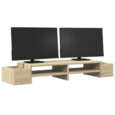 vidaXL Βάση Οθόνης με Αποθ. Sonoma Δρυς 100x27x15 εκ. Επεξεργ. Ξύλο