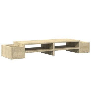 vidaXL Βάση Οθόνης με Αποθ. Sonoma Δρυς 100x27x15 εκ. Επεξεργ. Ξύλο