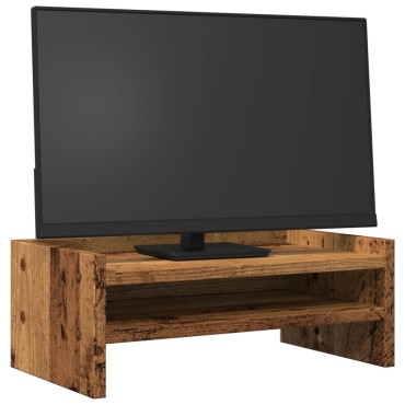 vidaXL Βάση Οθόνης Όψη Παλαιού Ξύλου 42x24x16 εκ. από Επεξ. Ξύλο