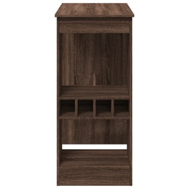 vidaXL Τραπέζι Μπαρ με Ράγες Καφέ Δρυς 90x47,5x103,5cm Επεξεργ. Ξύλο 1 τεμ.