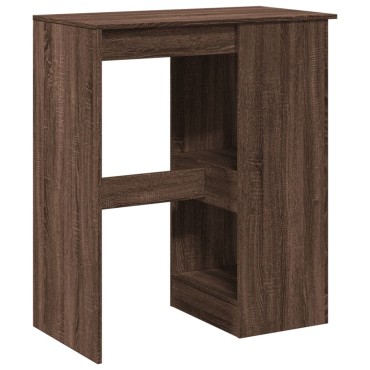 vidaXL Τραπέζι Μπαρ με Ράγες Καφέ Δρυς 90x47,5x103,5cm Επεξεργ. Ξύλο 1 τεμ.