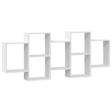 vidaXL Ραφιέρα Τοίχου Λευκό 159x18x65cm από Επεξεργασμένο Ξύλο 1 τεμ.