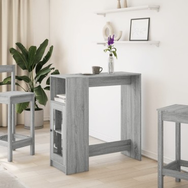 vidaXL Τραπέζι Μπαρ Γκρι Sonoma 101x40x103,5cm από Επεξεργ. Ξύλο 1 τεμ.