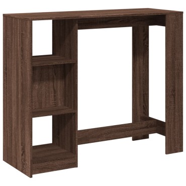 vidaXL Τραπέζι Κονσόλα με Ράφι Καφέ Δρυς 124x46x103,5cm Επεξεργ. Ξύλο 1 τεμ.