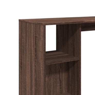 vidaXL Τραπέζι Κονσόλα με Ράφι Καφέ Δρυς 124x46x103,5cm Επεξεργ. Ξύλο 1 τεμ.