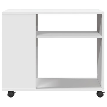 vidaXL Βοηθητικό Τραπέζι με Ρόδες Λευκό 70x35x60cm Επεξεργ. Ξύλο 1 τεμ.