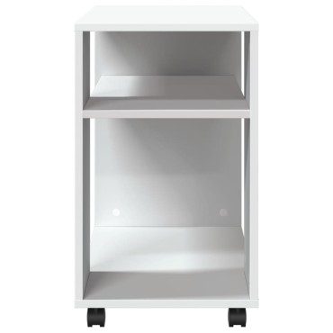 vidaXL Βοηθητικό Τραπέζι με Ρόδες Λευκό 70x35x60cm Επεξεργ. Ξύλο 1 τεμ.