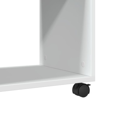 vidaXL Βοηθητικό Τραπέζι με Ρόδες Λευκό 70x35x60cm Επεξεργ. Ξύλο 1 τεμ.