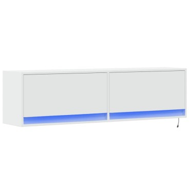 vidaXL Έπιπλο Τοίχου Τηλεόρασης με LED Λευκό 140x31x38cm
