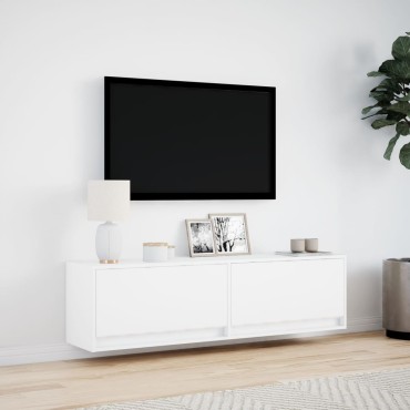 vidaXL Έπιπλο Τοίχου Τηλεόρασης με LED Λευκό 140x31x38cm