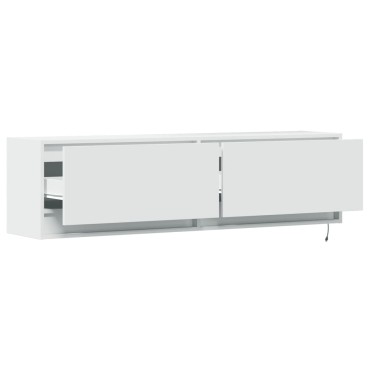 vidaXL Έπιπλο Τοίχου Τηλεόρασης με LED Λευκό 140x31x38cm