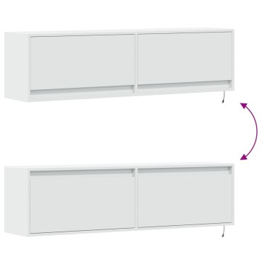 vidaXL Έπιπλο Τοίχου Τηλεόρασης με LED Λευκό 140x31x38cm