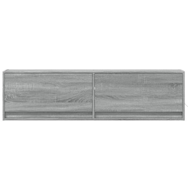vidaXL Έπιπλο Τοίχου Τηλεόρασης με LED Γκρι Sonoma 140x31x38cm