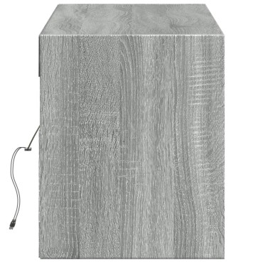 vidaXL Έπιπλο Τοίχου Τηλεόρασης με LED Γκρι Sonoma 140x31x38cm