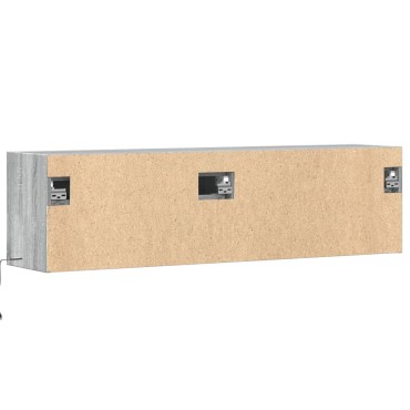 vidaXL Έπιπλο Τοίχου Τηλεόρασης με LED Γκρι Sonoma 140x31x38cm
