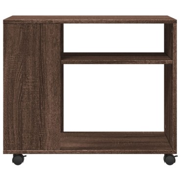 vidaXL Βοηθητικό Τραπέζι με Ρόδες Καφέ Δρυς 70x35x60cm Επεξ. Ξύλο 1 τεμ.