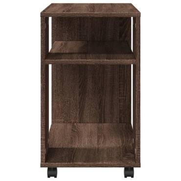 vidaXL Βοηθητικό Τραπέζι με Ρόδες Καφέ Δρυς 70x35x60cm Επεξ. Ξύλο 1 τεμ.