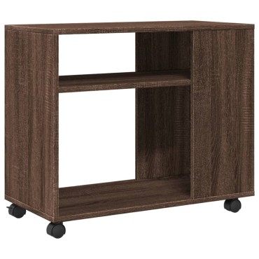 vidaXL Βοηθητικό Τραπέζι με Ρόδες Καφέ Δρυς 70x35x60cm Επεξ. Ξύλο 1 τεμ.