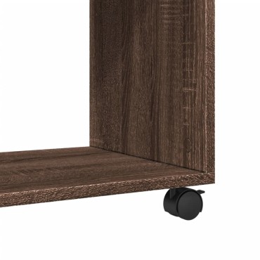 vidaXL Βοηθητικό Τραπέζι με Ρόδες Καφέ Δρυς 70x35x60cm Επεξ. Ξύλο 1 τεμ.