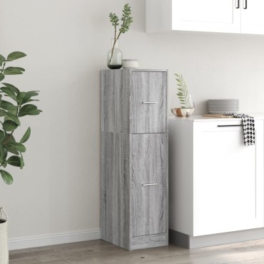 vidaXL Συρταριέρα Γενικής Χρήσης Γκρι Sonoma 30x41x118cm Επεξ. Ξύλο 1 τεμ.