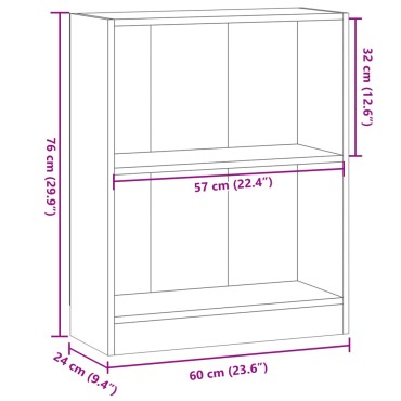 vidaXL Βιβλιοθήκη Όψη Παλαιού Ξύλου 60x24x76cm Επεξεργασμένο Ξύλο 1 τεμ.
