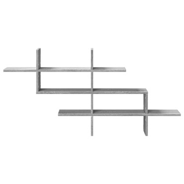 vidaXL Ραφιέρα Τοίχου Γκρι Sonoma 124,5x18x60,5cm Επεξεργασμένο Ξύλο 1 τεμ.