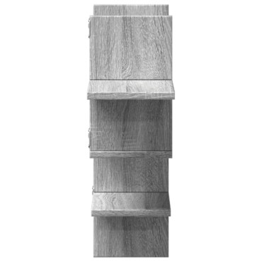 vidaXL Ραφιέρα Τοίχου Γκρι Sonoma 124,5x18x60,5cm Επεξεργασμένο Ξύλο 1 τεμ.