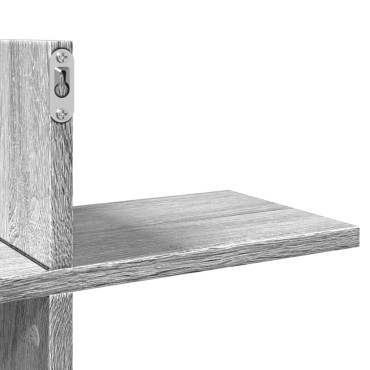 vidaXL Ραφιέρα Τοίχου Γκρι Sonoma 124,5x18x60,5cm Επεξεργασμένο Ξύλο 1 τεμ.