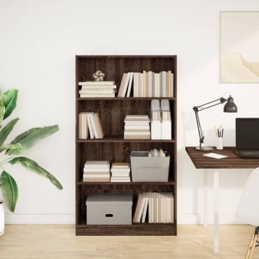 vidaXL Βιβλιοθήκη Καφέ Δρυς 80x24x143cm από Επεξεργασμένο Ξύλο 1 τεμ.