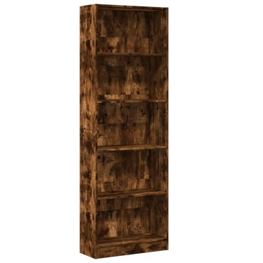 vidaXL Βιβλιοθήκη Καπνιστή Δρυς 60x24x176cm από Επεξεργασμένο Ξύλο 1 τεμ.