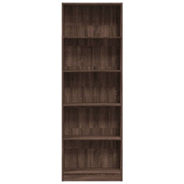 vidaXL Βιβλιοθήκη Καφέ Δρυς 60x24x176cm από Επεξεργασμένο Ξύλο 1 τεμ.