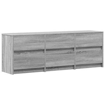 vidaXL Έπιπλο Τηλεόρασης με LED Γκρι Sonoma 140x34x50cm Επεξ. Ξύλο