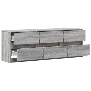 vidaXL Έπιπλο Τηλεόρασης με LED Γκρι Sonoma 140x34x50cm Επεξ. Ξύλο