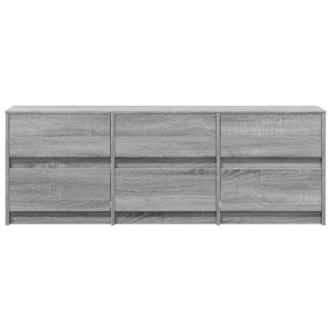 vidaXL Έπιπλο Τηλεόρασης με LED Γκρι Sonoma 140x34x50cm Επεξ. Ξύλο