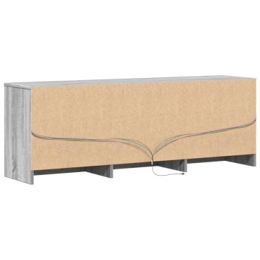vidaXL Έπιπλο Τηλεόρασης με LED Γκρι Sonoma 140x34x50cm Επεξ. Ξύλο