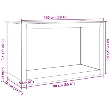 vidaXL Ράφι Καυσόξυλων 100x40x60 εκ. Γαλβανιζέ Ατσάλι