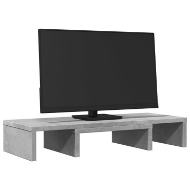 vidaXL Βάση Οθόνης Ρυθμιζ. Γκρι Σκυρ. 60x24x10,5 εκ. Επεξεργ. Ξύλο