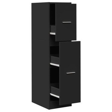 vidaXL Συρταριέρα Γενικής Χρήσης Μαύρο 30x41x118cm Επεξ. Ξύλο 1 τεμ.